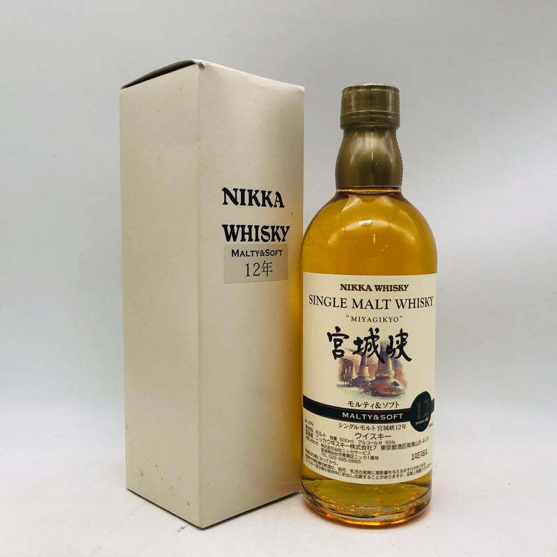 ニッカ 宮城峡 12年 モルティ&ソフト 500ml。やさしいモルトの甘みが広がる、宮城峡12年の上質な味わい。