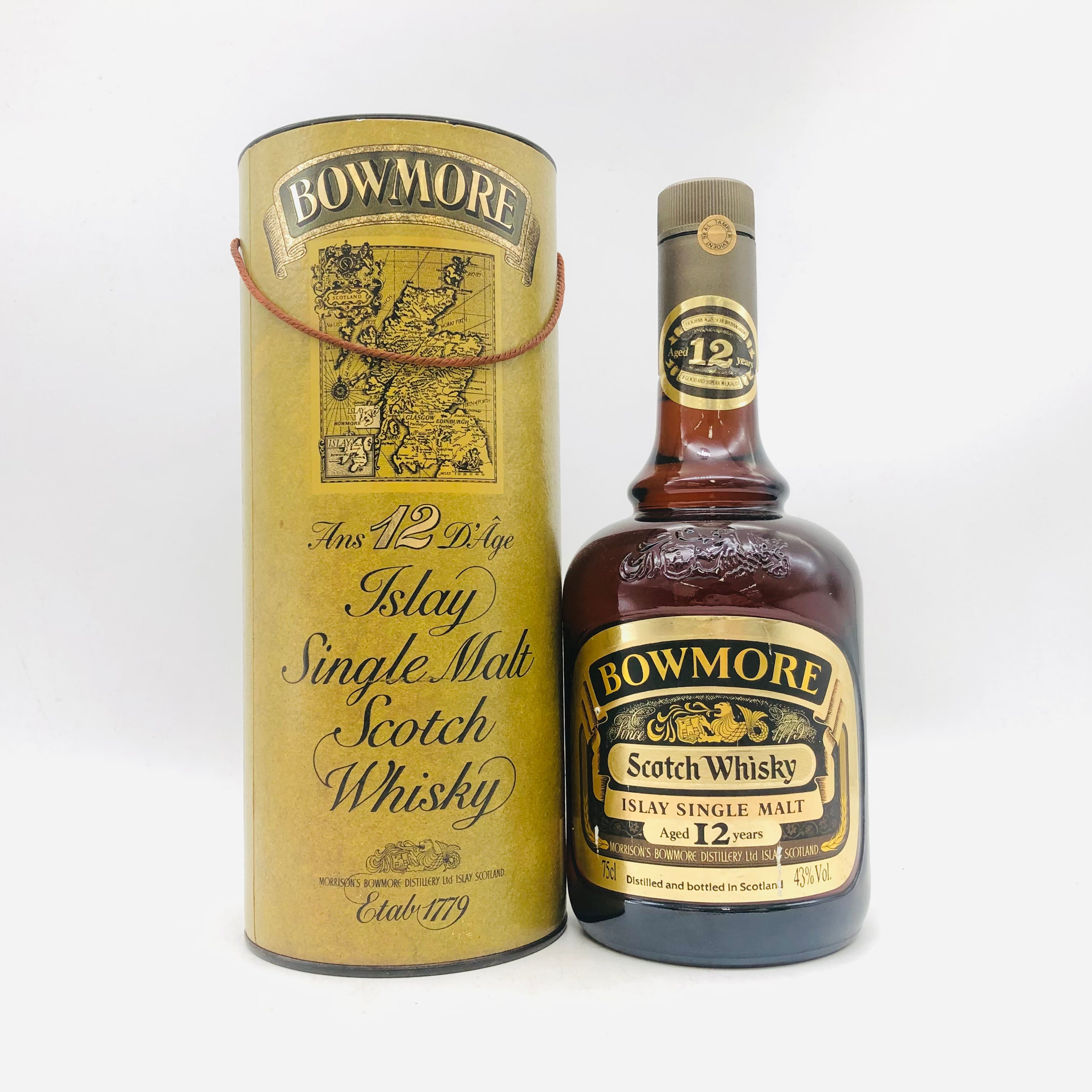 未開栓 ウイスキー ボウモア 12年 ダンピーボトル 750ml 43% BOWMORE ボウモア 12年 ダンピーボトル 750ml 43％ 箱あり – お酒の