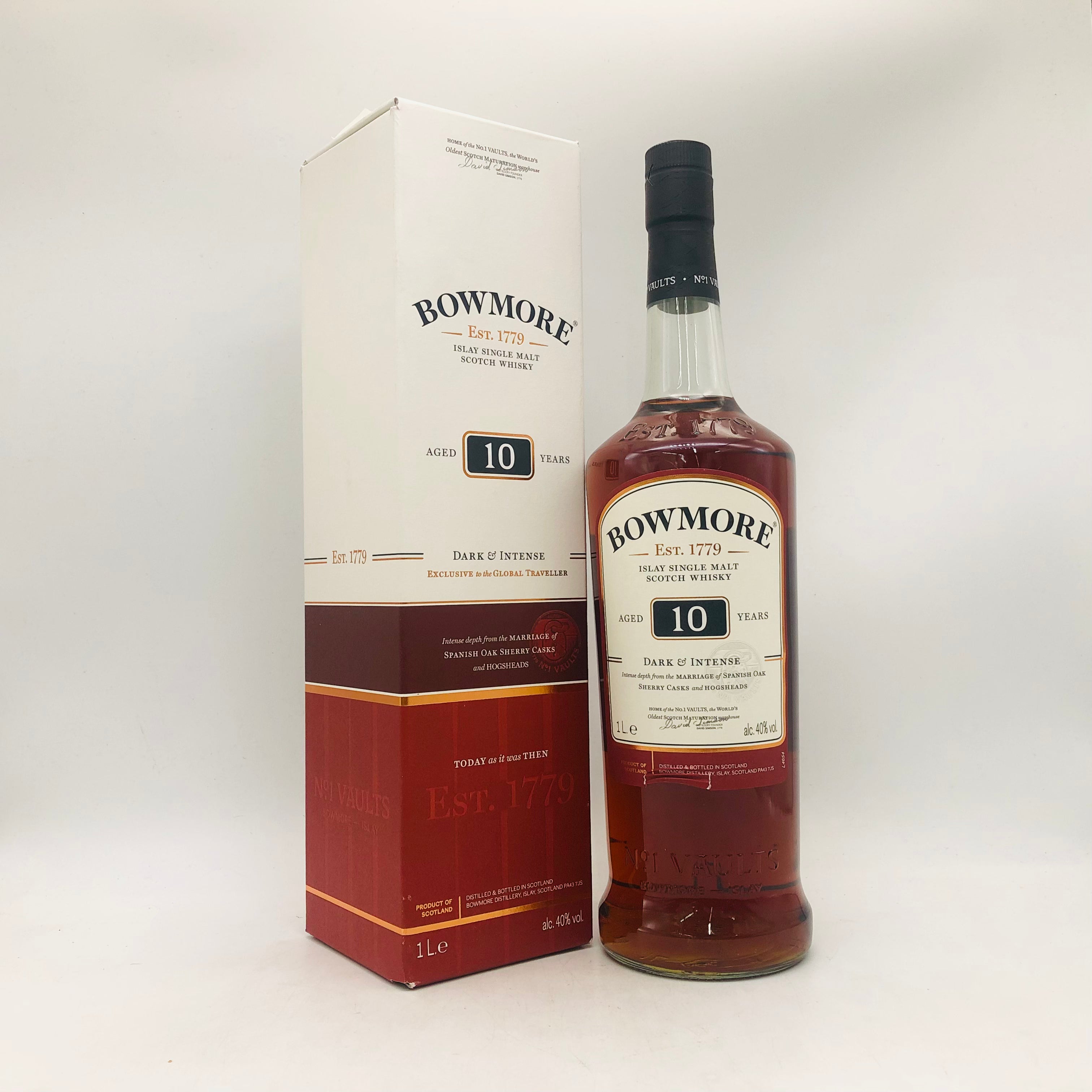 [ 1000ml 40% ] BOWMORE 10年 シングルモルトウイスキー Amazon.co.jp: ボウモア 10年 ダーク＆インテンス 40度 1000ml［並行