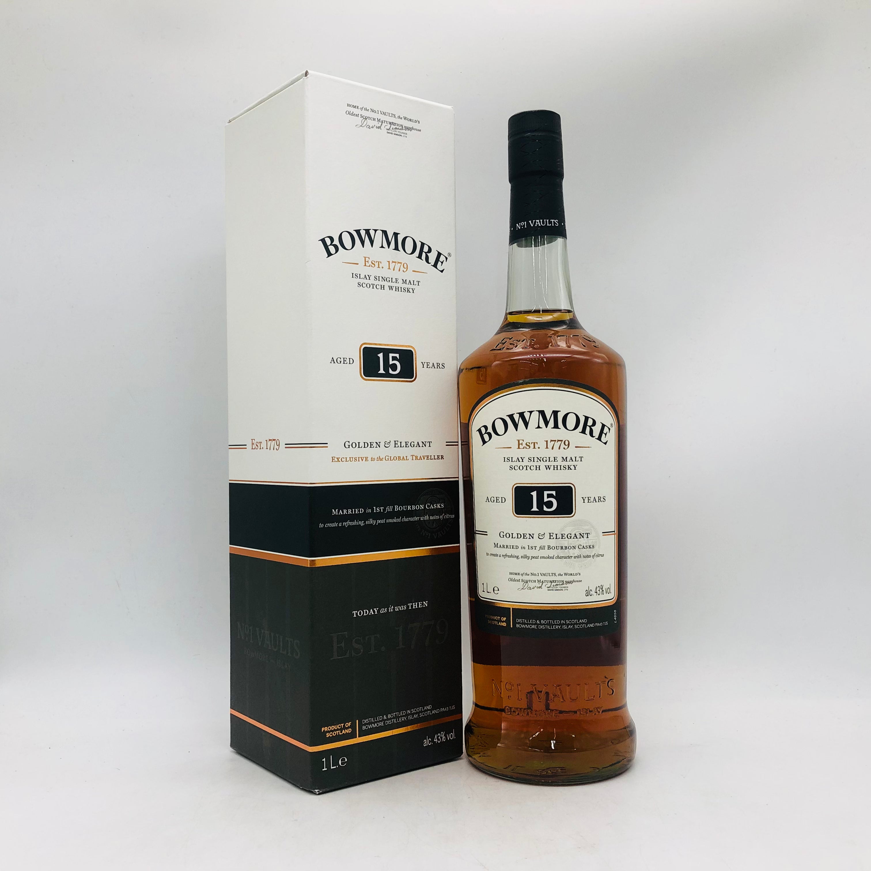 Bowmore ボウモア 15年 ゴールデン & エレガント 1000ml 43% 箱あり