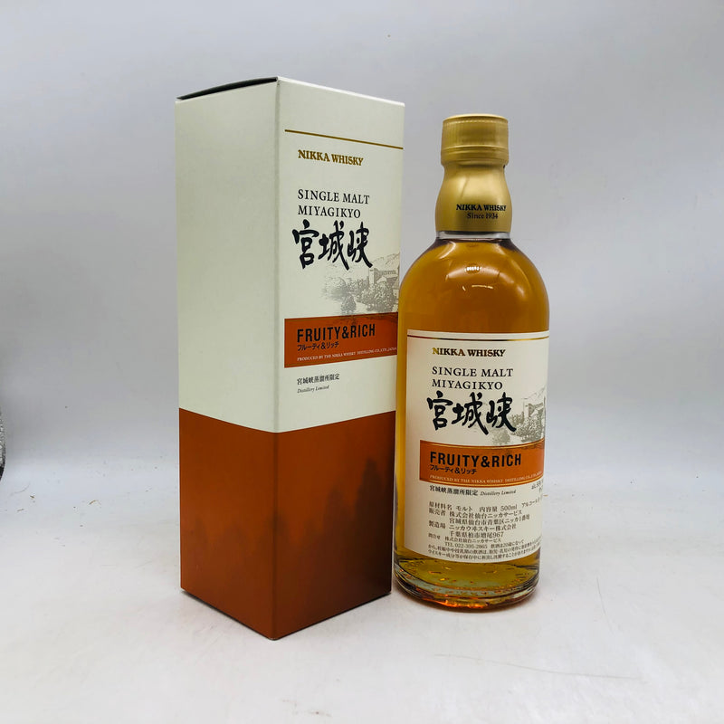 ニッカ宮城峡 フルーティ&リッチ 500ml。果実が華やかに香り立つ、宮城峡限定のエレガントモルト。