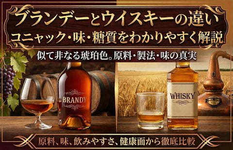 ブランデーとウイスキーの違い｜コニャック・味・糖質をわかりやすく解説