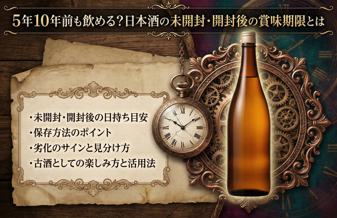 日本酒の賞味期限は未開封で何年？5年10年前も飲める？保存方法【2026 