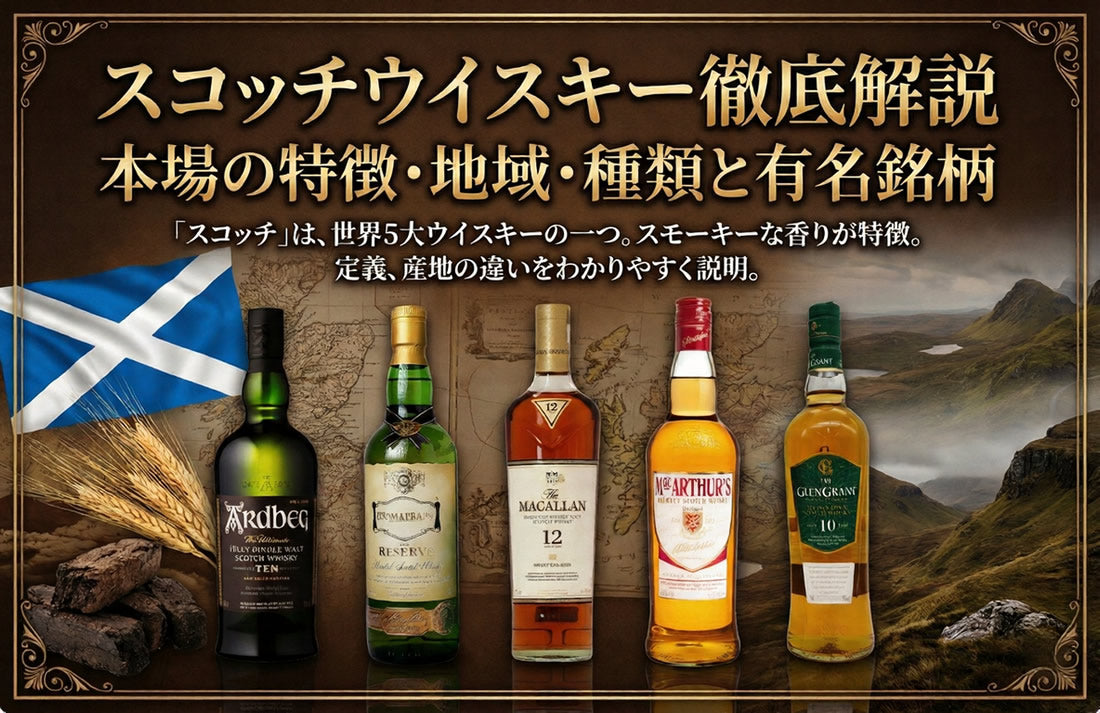 スコッチウイスキーとは？本場の特徴・地域・種類と有名銘柄、日本産と