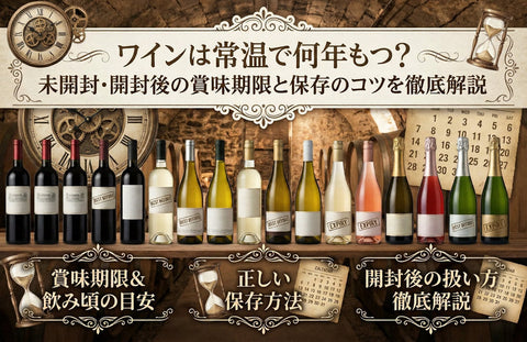ワインは常温で何年もつ？未開封・開封後の賞味期限と保存のコツを徹底解説