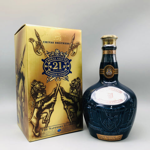 ROYAL SALUTE ロイヤルサルート21年 青 新ボトル 700ml 43% 巾着・箱あり