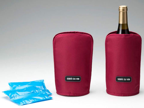 高木金属 ワインクーラー アイスクーラー カバー レッド 蓄冷剤2個付き NV-WCR