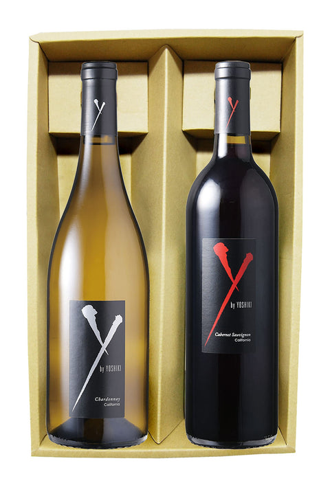 【2本箱入り】Y by YOSHIKI (ワイバイヨシキ) 750ml × 2本セット （シャルドネ、カベルネ・ソーヴィニョン ）