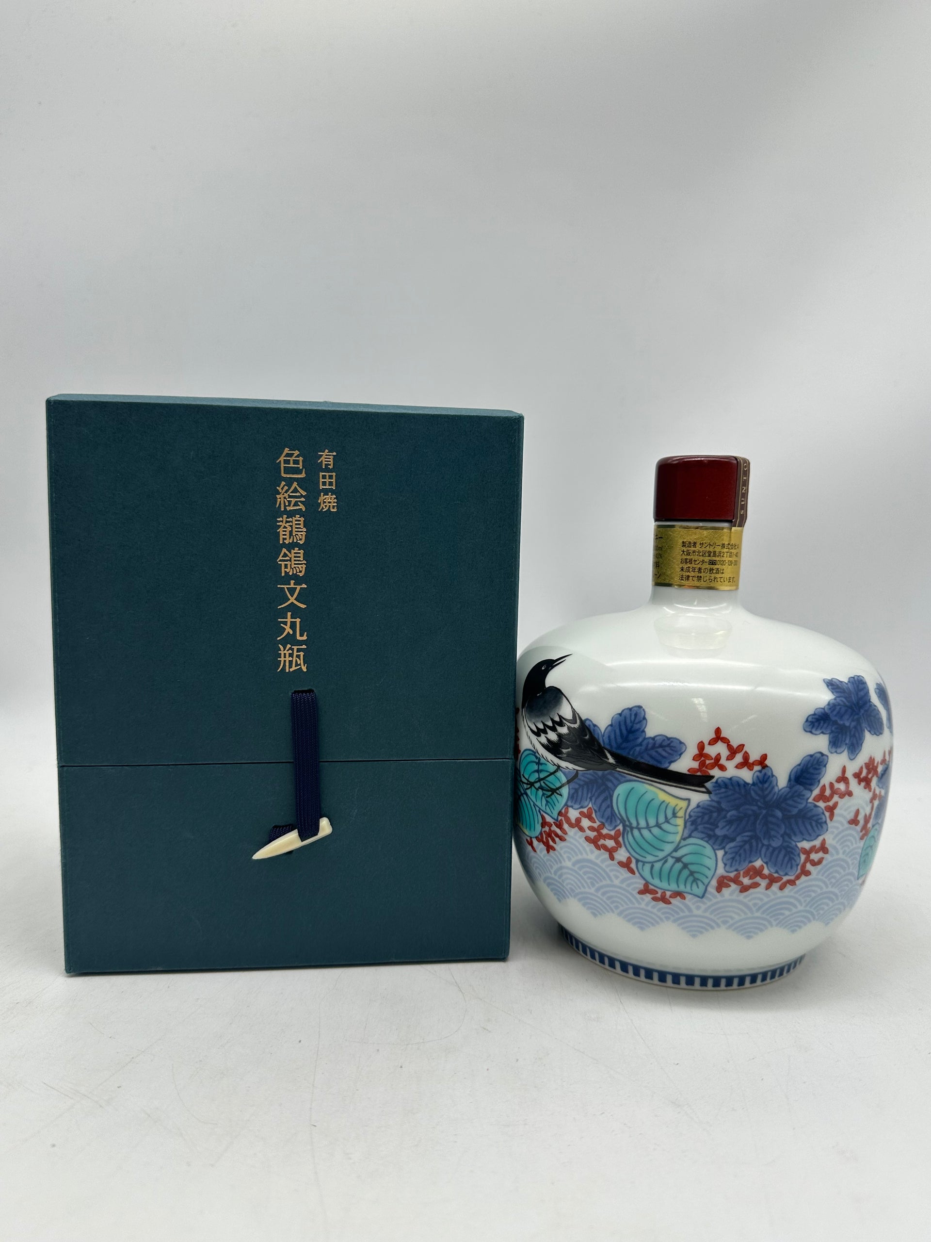 響２１年 有田焼 色絵鶺鴒文丸瓶 Suntory サントリー 響 21年 有田焼 色絵鶺鴒文丸瓶 43% 600ml 箱あり