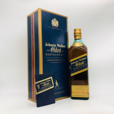ジョニーウォーカー オールデスト、ブレンデッドスコッチウイスキー、750ml、長熟原酒使用、重厚で芳醇な味わいの限定ボトル。