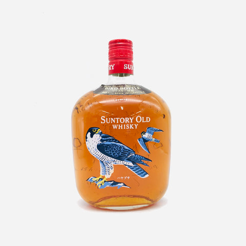 飛翔するハヤブサを描いた特級サントリーオールド700ml、重厚でコレクター向けの限定ボトル