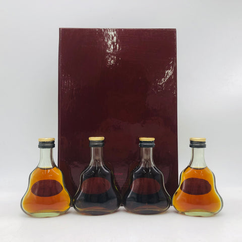 ヘネシーXO 金キャップ グリーンボトル ミニチュア 50ml×4本セット。深みある味わいと希少なデザインが魅力のブランデー。