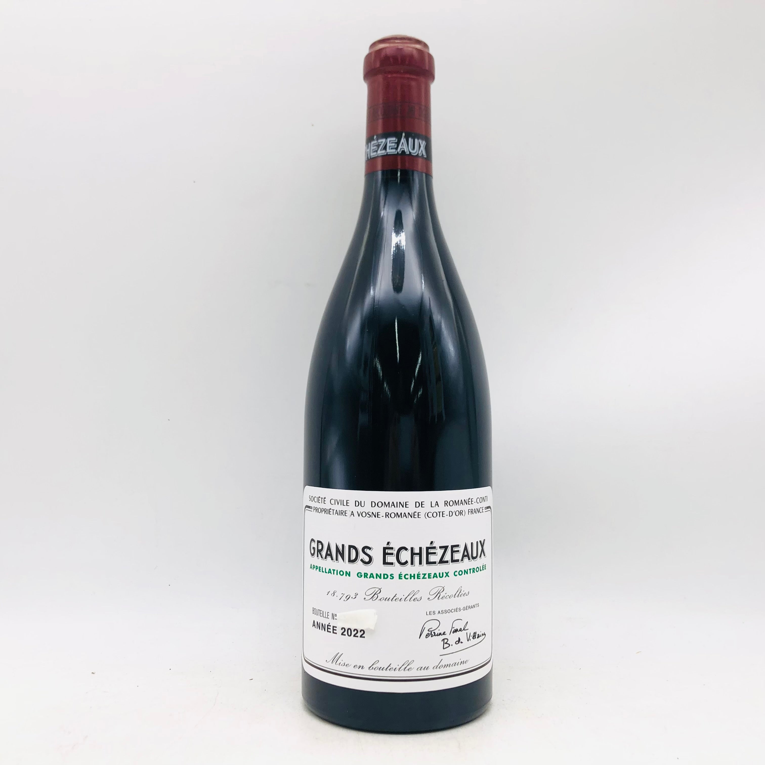 DRC GRANDS ÉCHEZAUX 2017 赤ワイン 空き瓶 DRC GRANDS ÉCHEZAUX 2017 赤ワイン 空き瓶