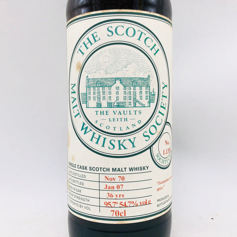 グレンファークラス 36年 ソサエティー 1970-2007 SMWS 1.135  700ml。時を飲む、36年熟成の至宝。