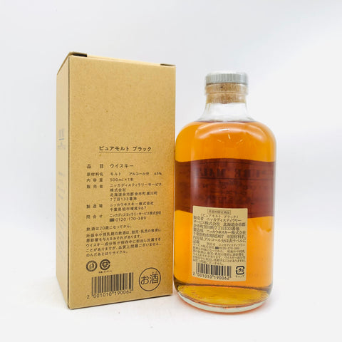 ニッカピュアモルトブラック 500ml。余市モルトの力強さを凝縮した、スモーキーで重厚な黒