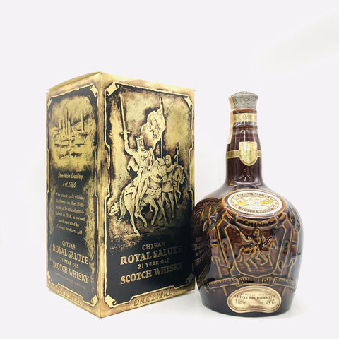  ロイヤルサルート21年 旧ボトル 1000ml　茶ボトルと箱