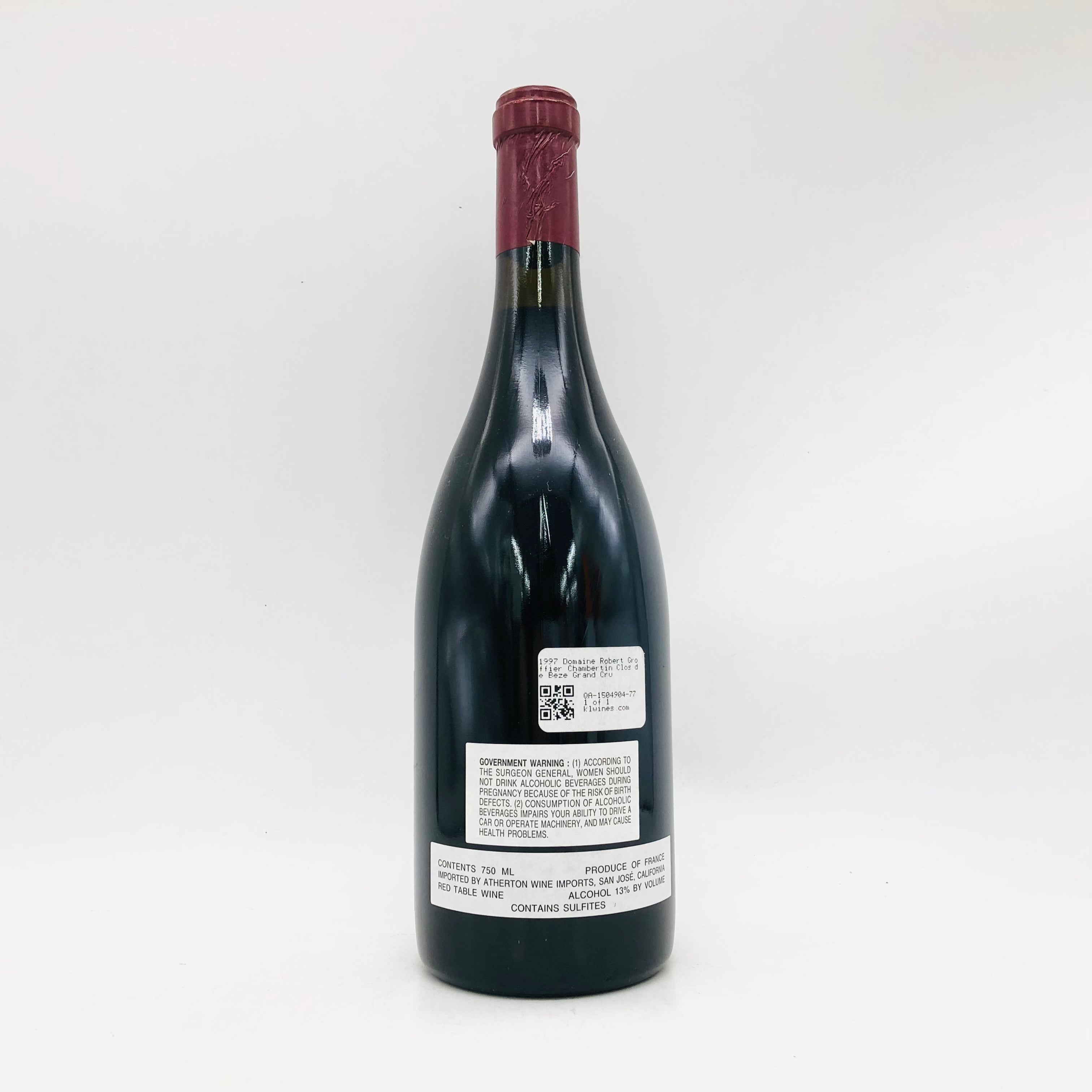 Domaine Robert ロベール グロフィエ シャンベルタンクロドベーズ 1997