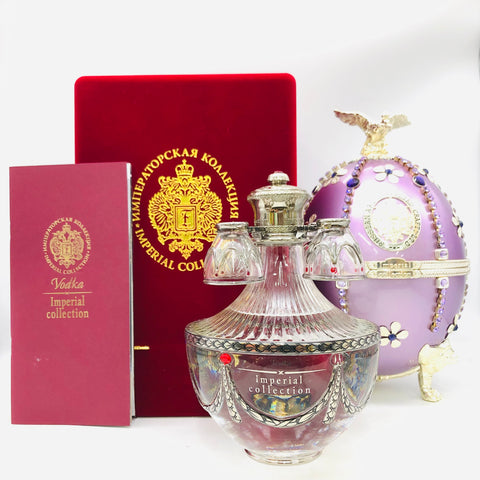 LADOGA ラドガ インペリアルコレクション イースターエッグ ライラックフラワーズ 700ml、豪華装飾のデキャンタに収められたロシア産プレミアムウォッカ。