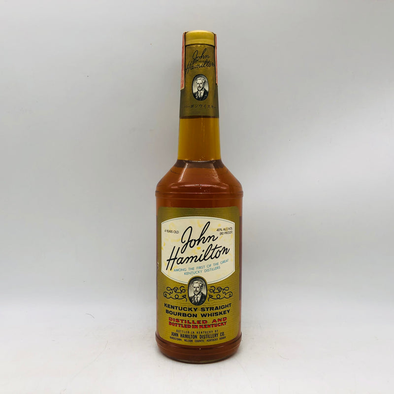 ジョンハミルトン 4年 700ml。軽快な飲み口と優しい甘味が魅力の4年熟成バーボン。 