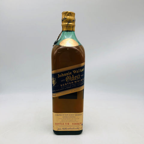 ジョニーウォーカー オールデスト、ブレンデッドスコッチウイスキー、750ml、長熟原酒使用、重厚で芳醇な味わいの限定ボトル。ボトル正面画像