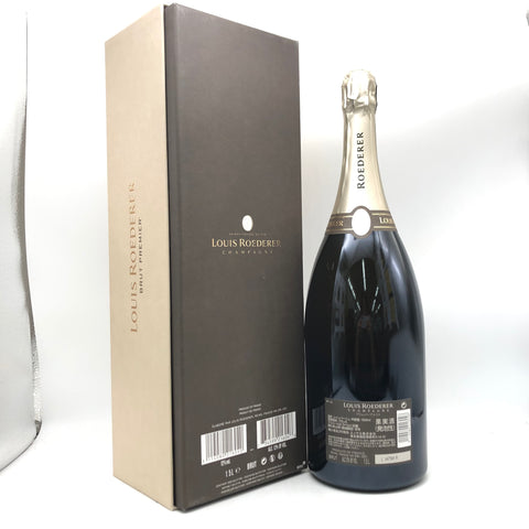 ルイ・ロデレール ブリュット・プルミエ 1500ml。果実味とミネラル感が調和したエレガントな辛口シャンパン。黄金色の泡が美しい逸品。