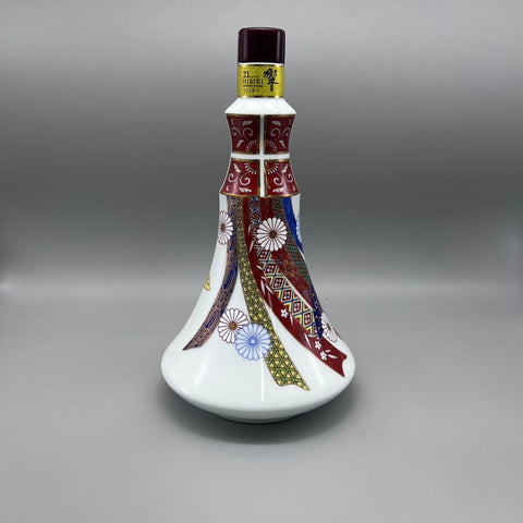 SUNTORY 響21年 有田焼 色絵菊熨斗文扇形瓶 600ml