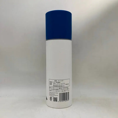 青いキャップ付き白い円筒容器はガイアフローウイスキーの化粧品です。