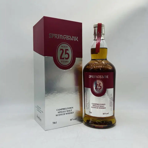 スプリングバンク 25年 古酒と箱の画像、46%の高品質ウイスキー